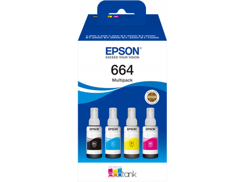 Epson 664 Ecotank Multipack Zwart-cyaan-magenta-geel (c13t664640)