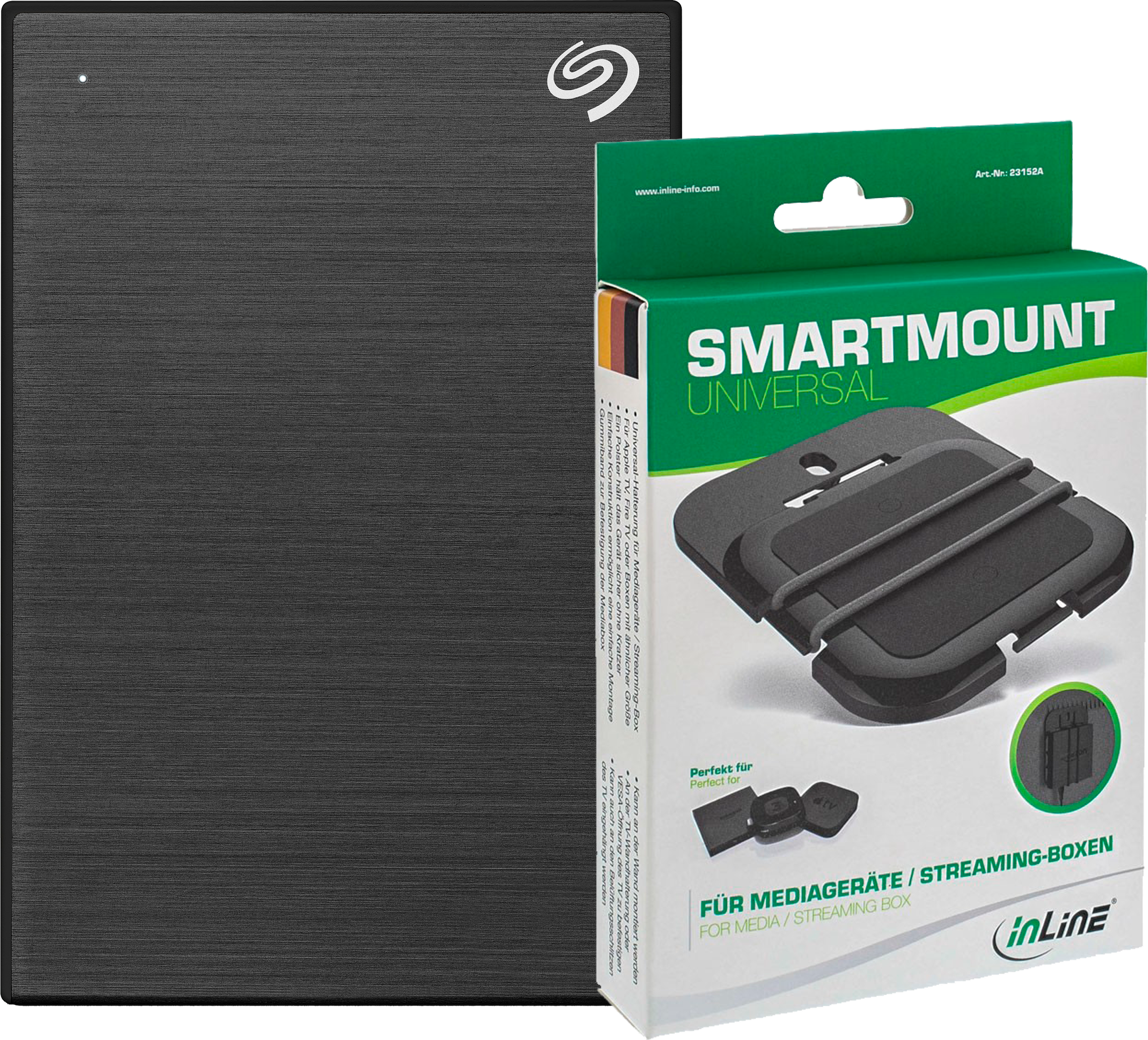 SEAGATE TV-Festplatte Backup Plus Slim Portable 1TB mit InLine Halterung
