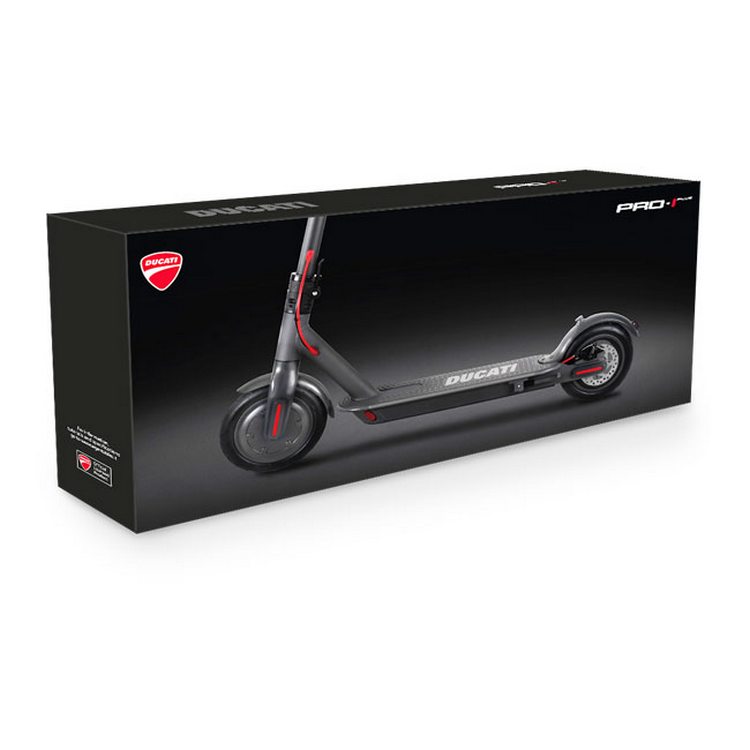 Patinete eléctrico - Ducati Pro I Plus, Vel. 25km/h, 25km autonomía, Pantalla, Luces LED, Plegable, Negro
