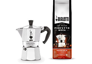 BIALETTI 3532 Moka Express kotyogós kávéfőző, 6 adag + Nocciola Mogyoró ízű őrölt kávé, 200g