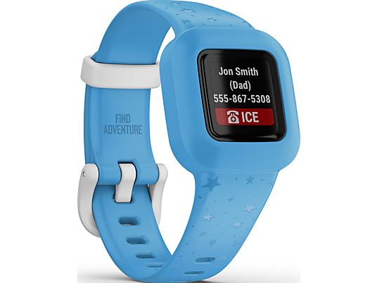 GARMIN vívofit jr. 3 - Bleu Étoilé - Bracelet d'activité (Bleu/Blanc)