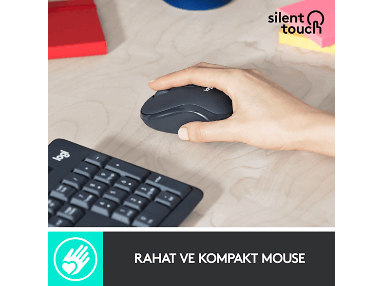 LOGITECH MK295 Sessiz Kablosuz Türkçe Q Klavye Mouse Seti - Siyah_2