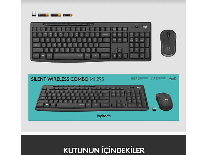 LOGITECH MK295 Sessiz Kablosuz Türkçe Q Klavye Mouse Seti - Siyah_3