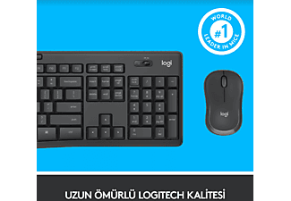 LOGITECH MK295 Sessiz Kablosuz Türkçe Q Klavye Mouse Seti - Siyah_4