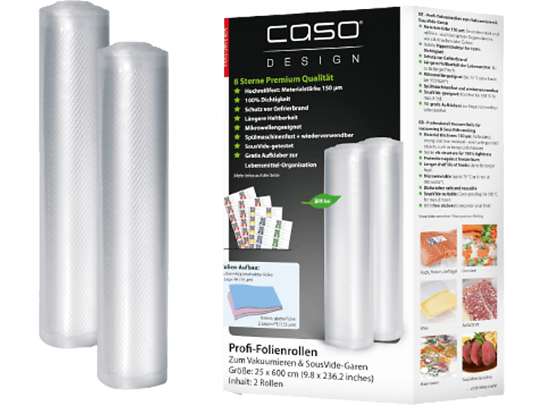 CASO Folienrollen 25x600 cm, 2 Stück | MediaMarkt