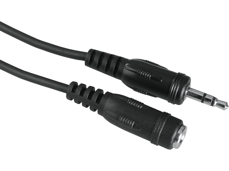 HAMA 205104 AUX3 M/F 2.5M - Klinkenkabel (Schwarz)