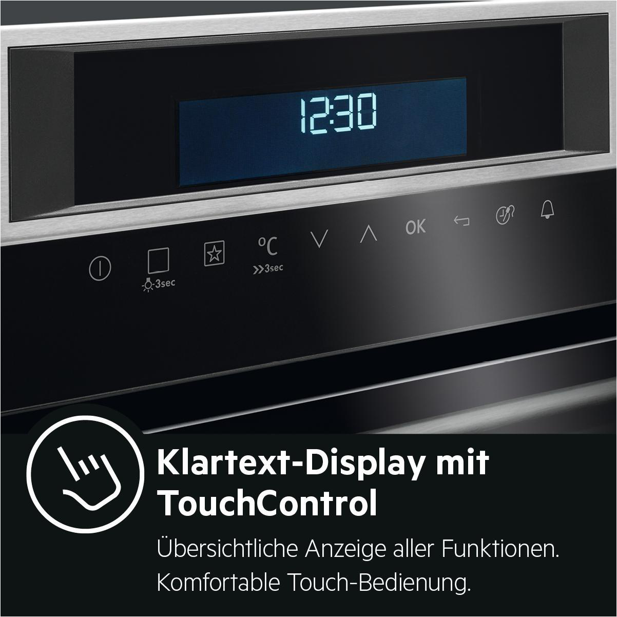 AEG KOMB 405 PDI Serie 6000 mit SurroundCook Ringheißluftsystem (mit Pyrolyse), Einbaubackofenset (Induktionskochfeld, A+, 71 l)