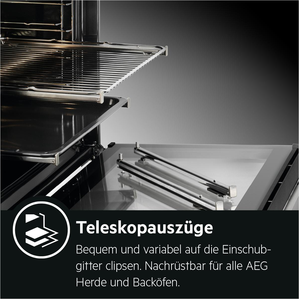 AEG KOMB 405 PDI Serie 6000 mit SurroundCook Ringheißluftsystem (mit Pyrolyse), Einbaubackofenset (Induktionskochfeld, A+, 71 l)
