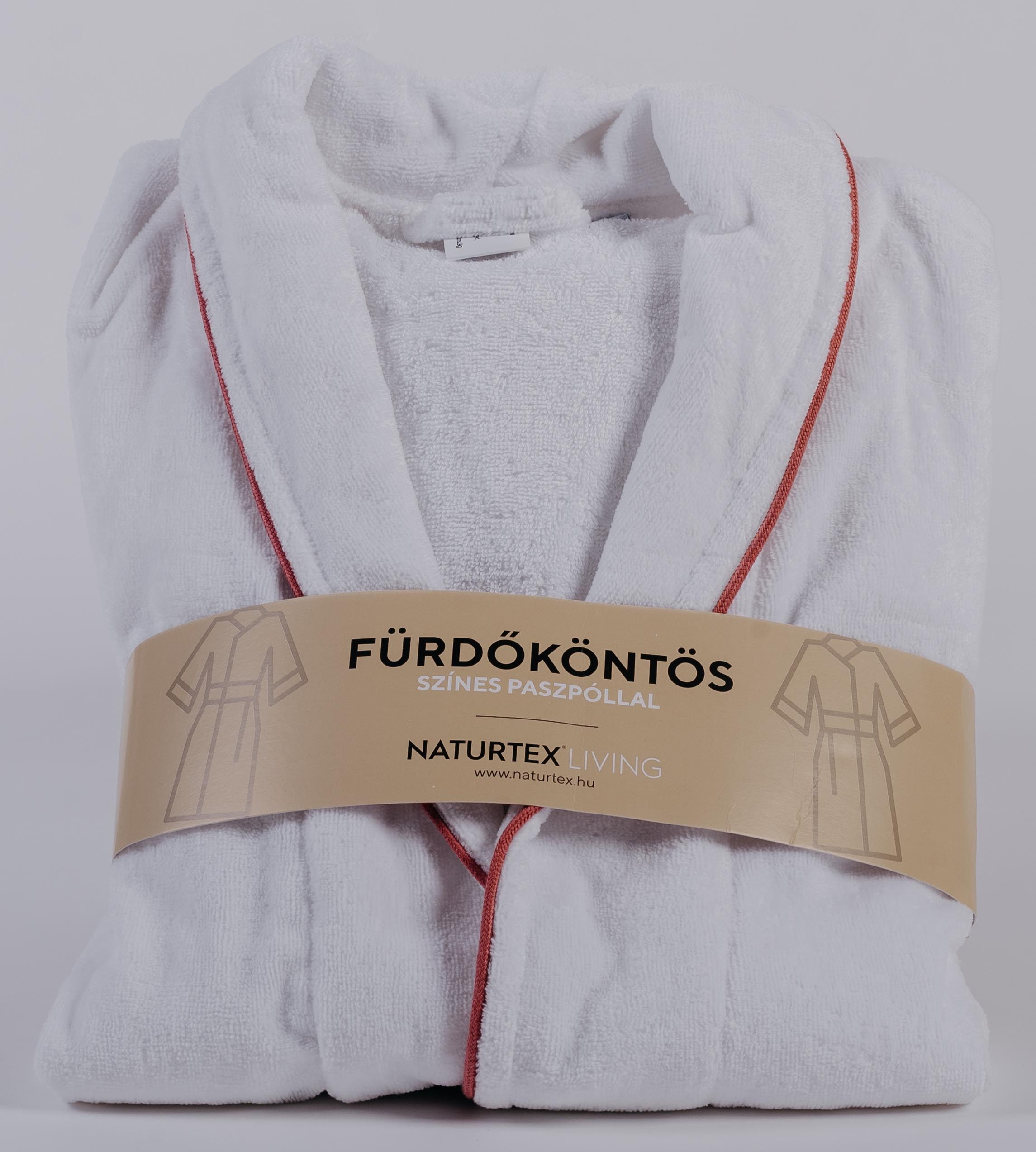 NATURTEX Pamut (velúr) köntös mályva színű paszpollal, XXL-es méret