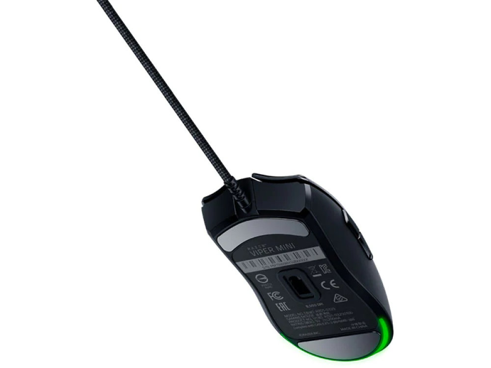 Ratón gaming - Razer Viper Mini, 8500 ppp, Por cable, 6 teclas, 100% PTFE, Negro