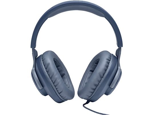 Auriculares gaming - JBL Quantum 100, De Diadema, Con cable, Multiplataforma, Micrófono extraíble, Azul