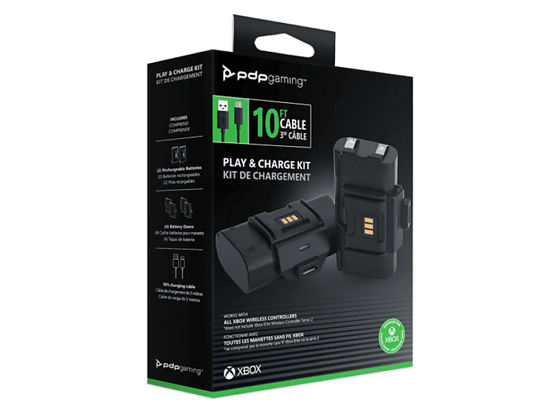 MediaMarkt Play & Charge Kit, Pdp Pack Cargador, Para Xbox Serie X Y One Autonomía 20 H, Negro