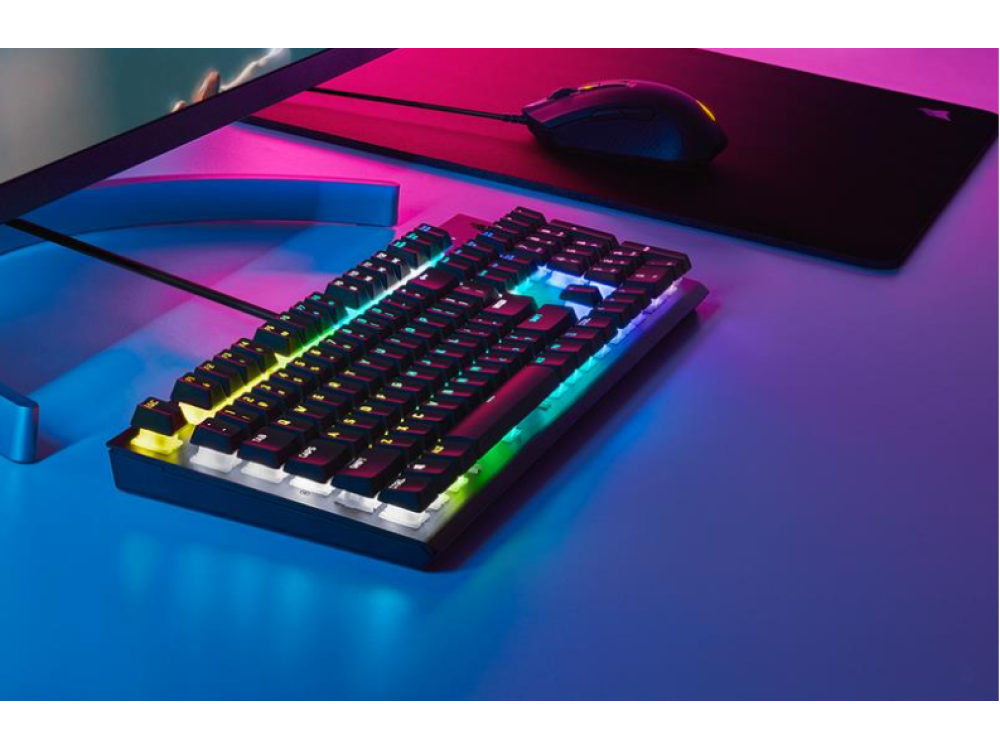 Teclado gaming - Corsair K60 RGB Pro, USB, Iluminacion RGB Speed, Teclas PBT, Multicolor