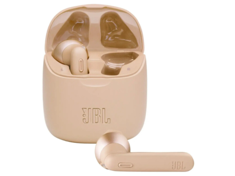 Auriculares True Wireless - JBL Tune 225 TWS, True Wireless, Autonomía 25 h, Oro + Estuche carga inalámbrico