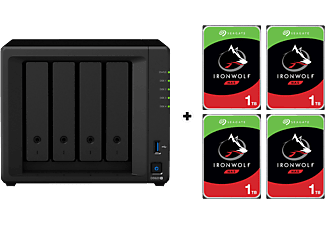 SYNOLOGY DiskStation DS920+ avec 4x 1TB Seagate IronWolf NAS (HDD) - Serveur NAS (HDD, SSD, 4 TB, Noir)