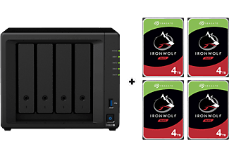 SYNOLOGY DiskStation DS920+ avec 4x 4TB Seagate IronWolf NAS (HDD) - Serveur NAS (HDD, SSD, 16 TB, Noir)