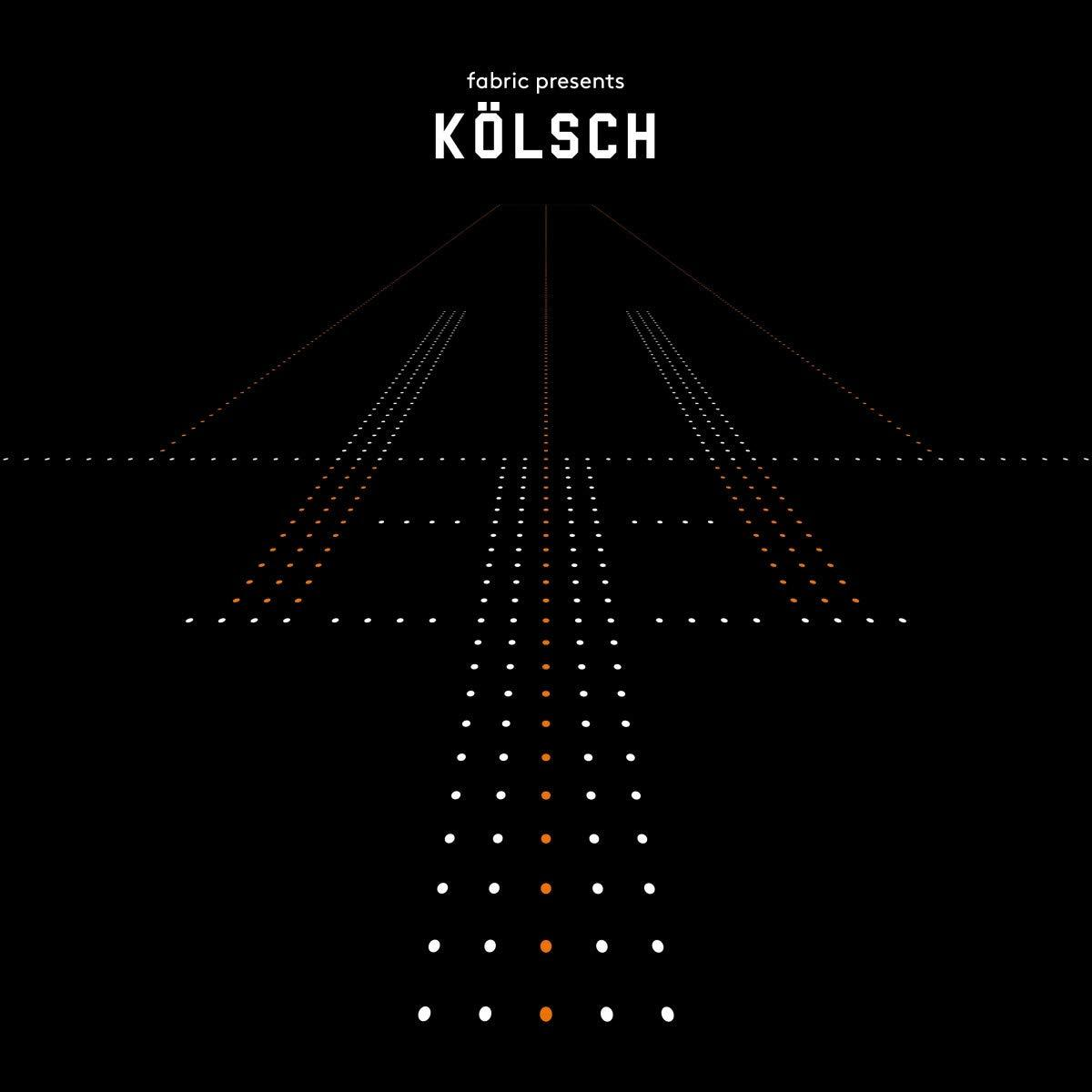 Abstrakte Grafik mit Reihen von Punkten, die auf einen zentralen Punkt auf Schwarz führen.