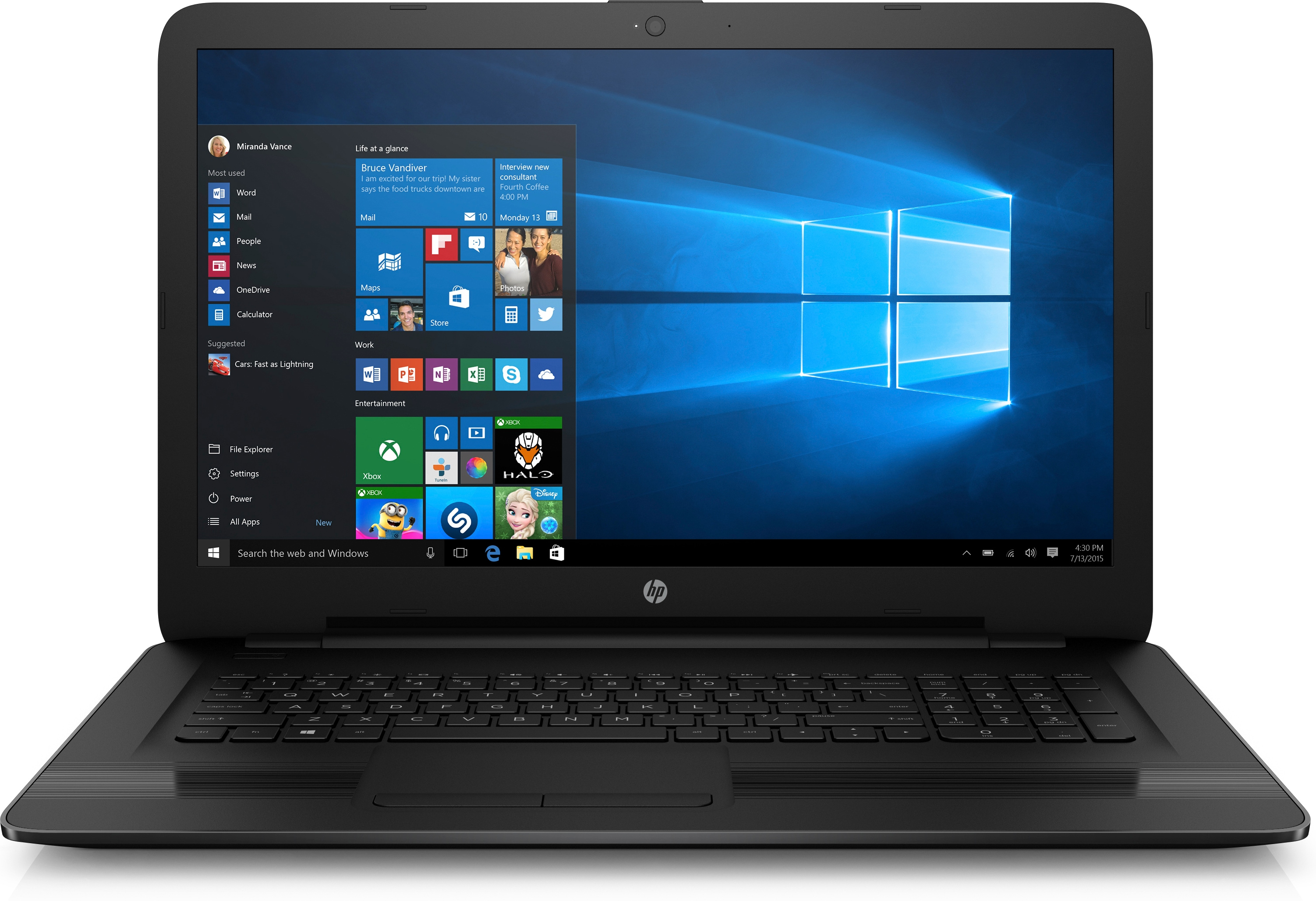 HP 17-y033ng - 17,3 Zoll - AMD A-Series A10-9600P - 8 GB - 1 TB - AMD Radeon™ R4 Graphics - Windows 10 Home (64 Bit)
