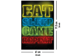 Gaming Poster Eat Sleep Game Repeat Mediamarkt