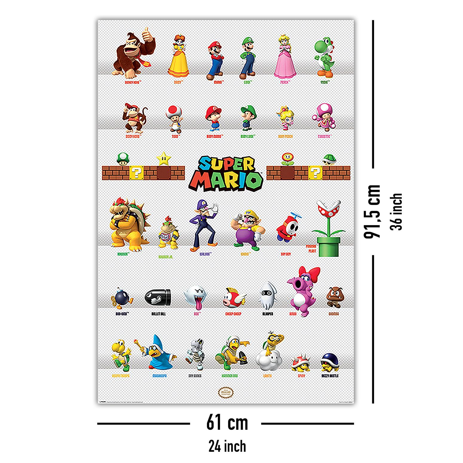 Mario Parade INTERNATIONAL Nintendo Super Character Poster Poster Großformatige PYRAMID