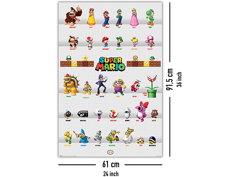 PYRAMID INTERNATIONAL Nintendo Super Mario Poster Character Parade Großformatige Poster