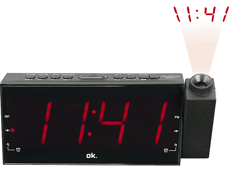 OK. OCR 161-PR Projektions-Uhrenradio, FM, AM, FM, Schwarz Projektions- Uhrenradio in Schwarz kaufen | SATURN