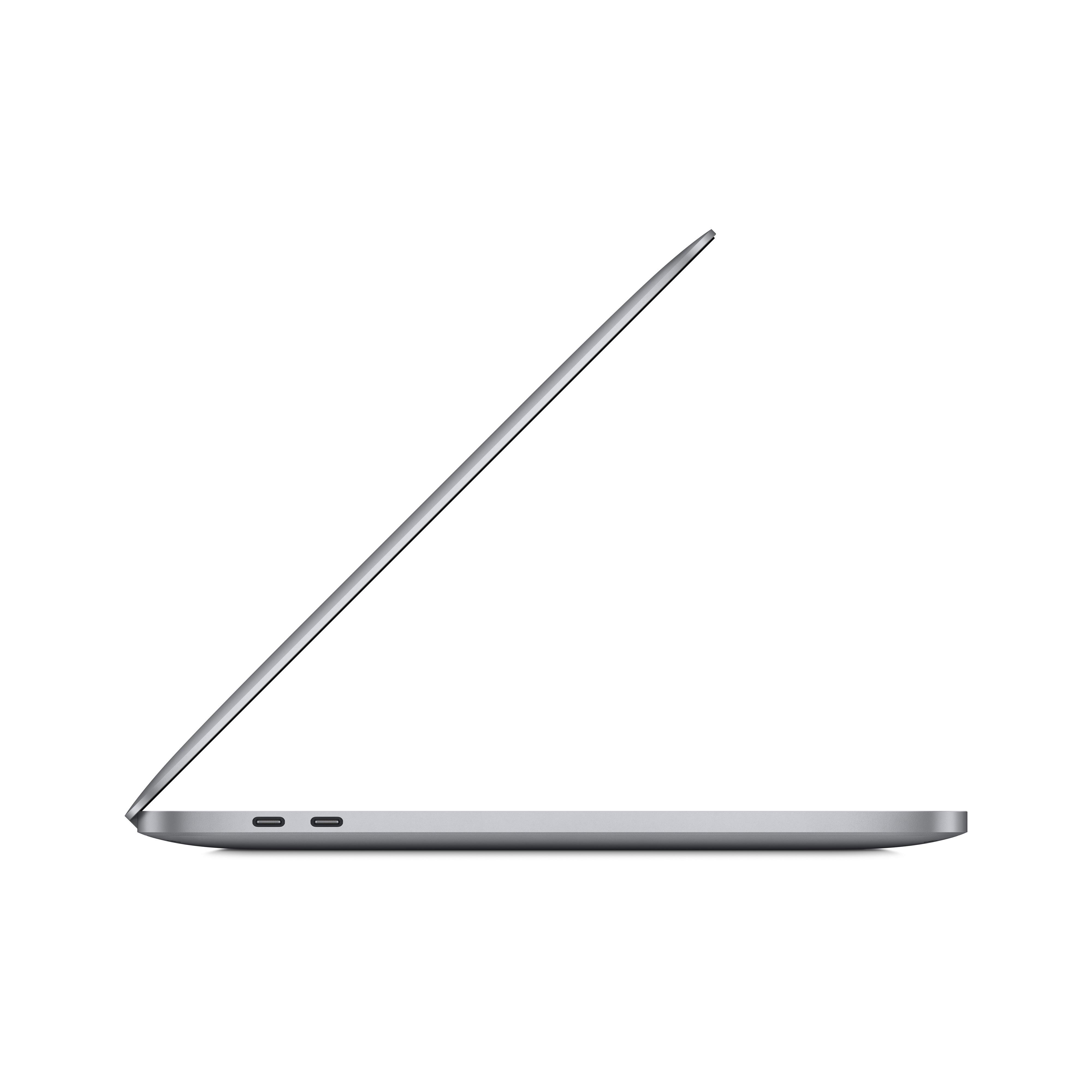 Ein silberner Laptop, von der Seite gesehen, vor weißem Hintergrund.