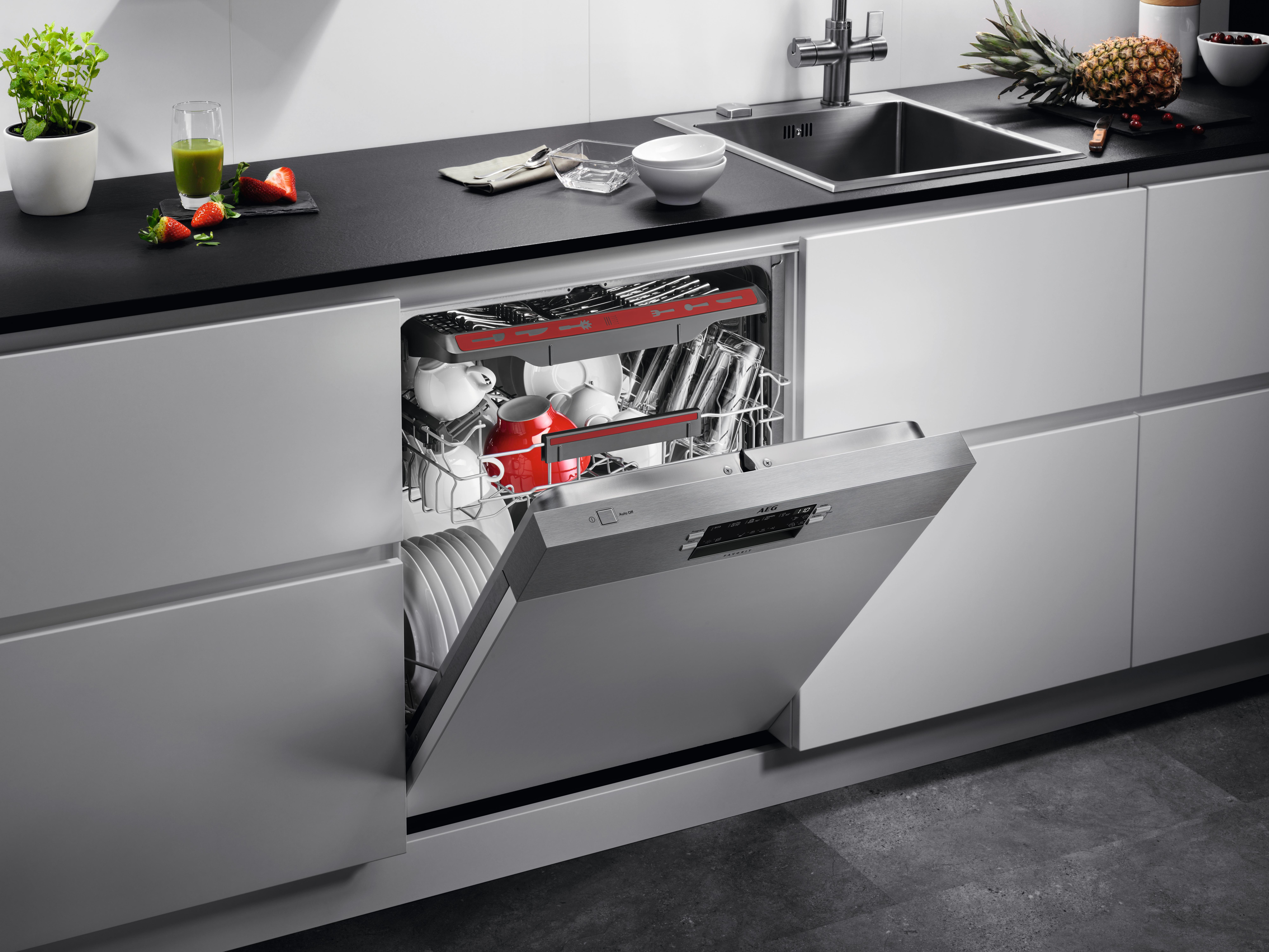 AEG FES5392AZM Geschirrspüler (teilintegrierbar, 596 mm breit, 44 dB (A), D)