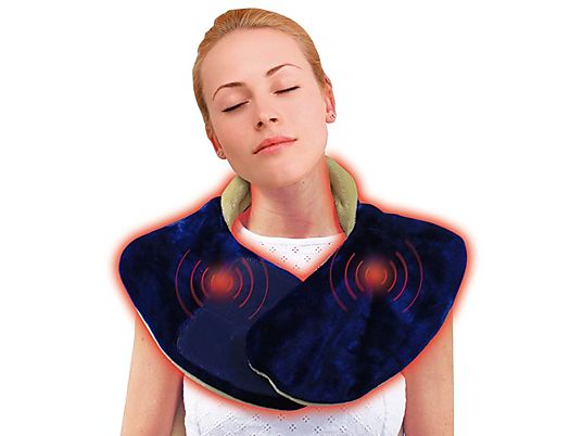 BEST DIRECT Backnetix Wrap S-M - Oreiller de massage thermique (Bleu/Beige)