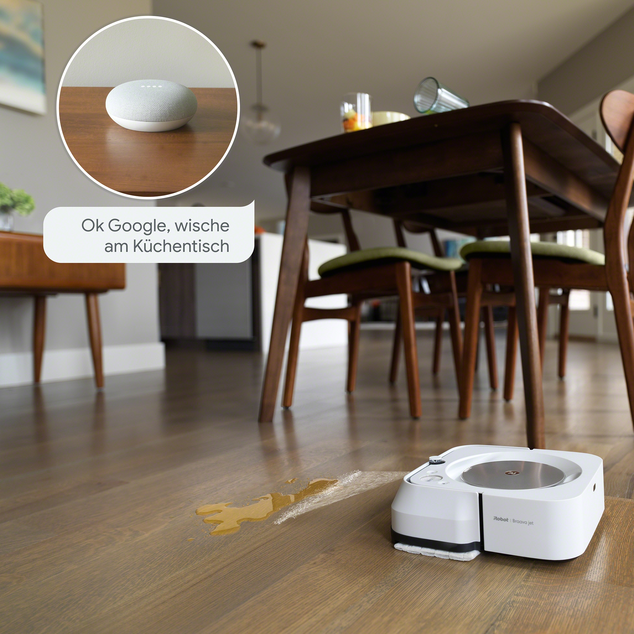 IROBOT BRAAVA M6138 Wischroboter (Weiß, Laufzeit: 90 Min.)
