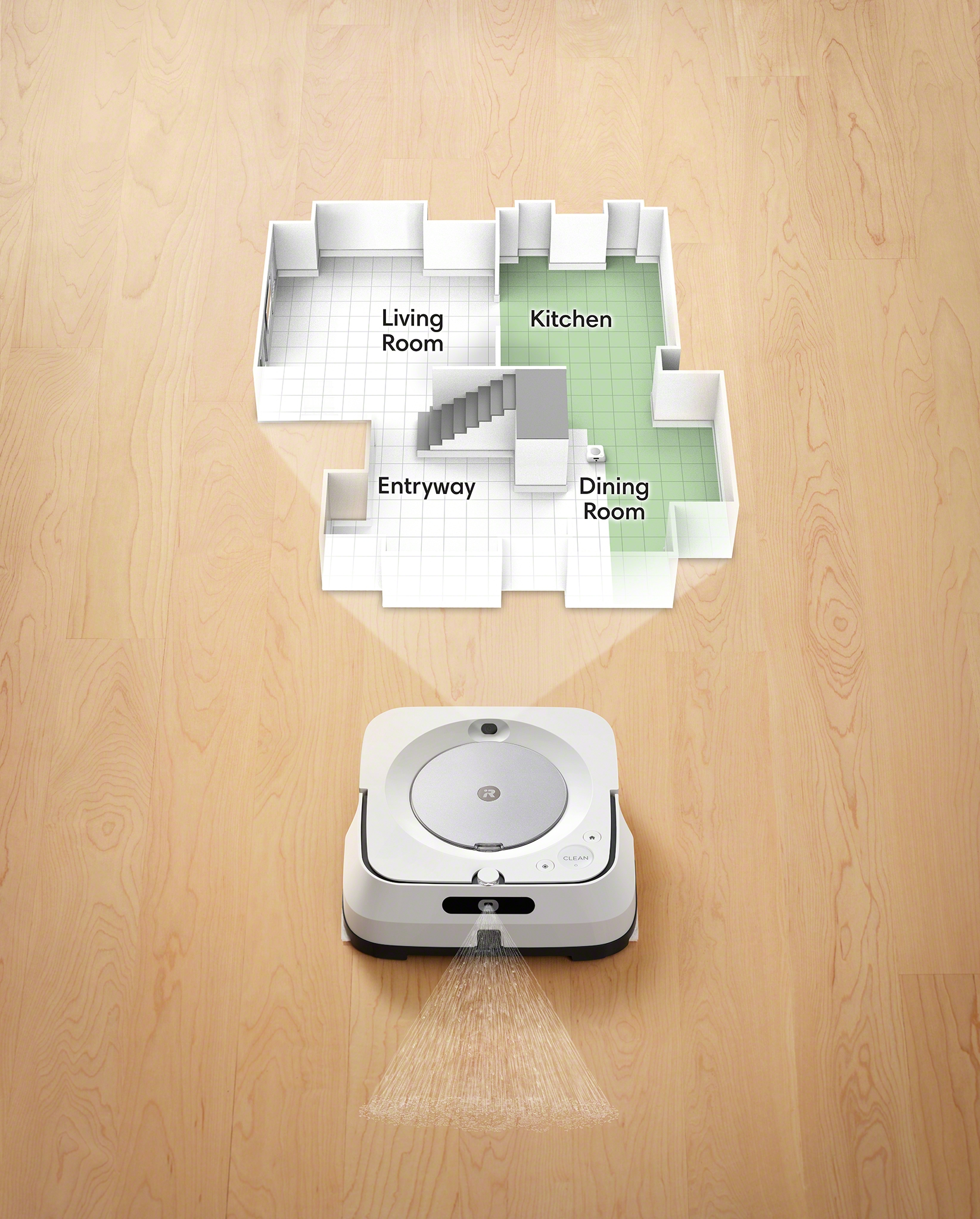 IROBOT BRAAVA M6138 Wischroboter (Weiß, Laufzeit: 90 Min.)