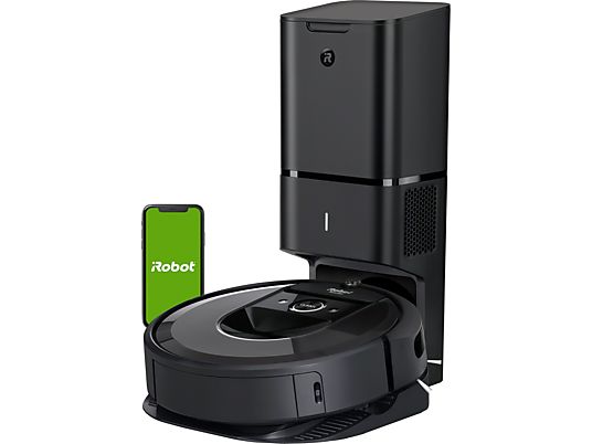 IROBOT ROOMBA I7+ (I7558) Saugroboter mit Automatischer Absaugstation (Schwarz, Laufzeit: 75 Min)