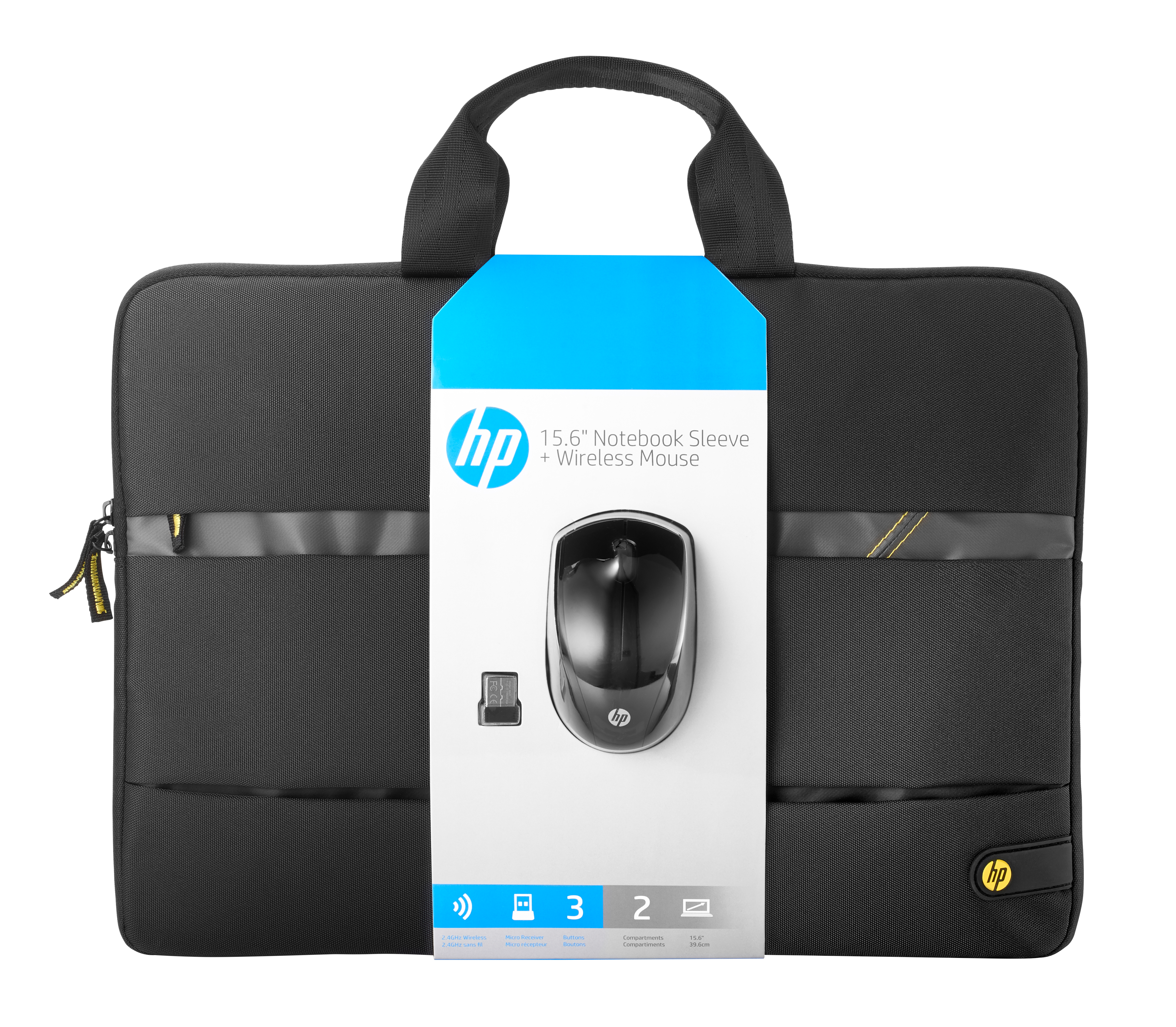 Kit maletín + ratón - HP 15.6 pulgadas, Inalámbrico, Negro