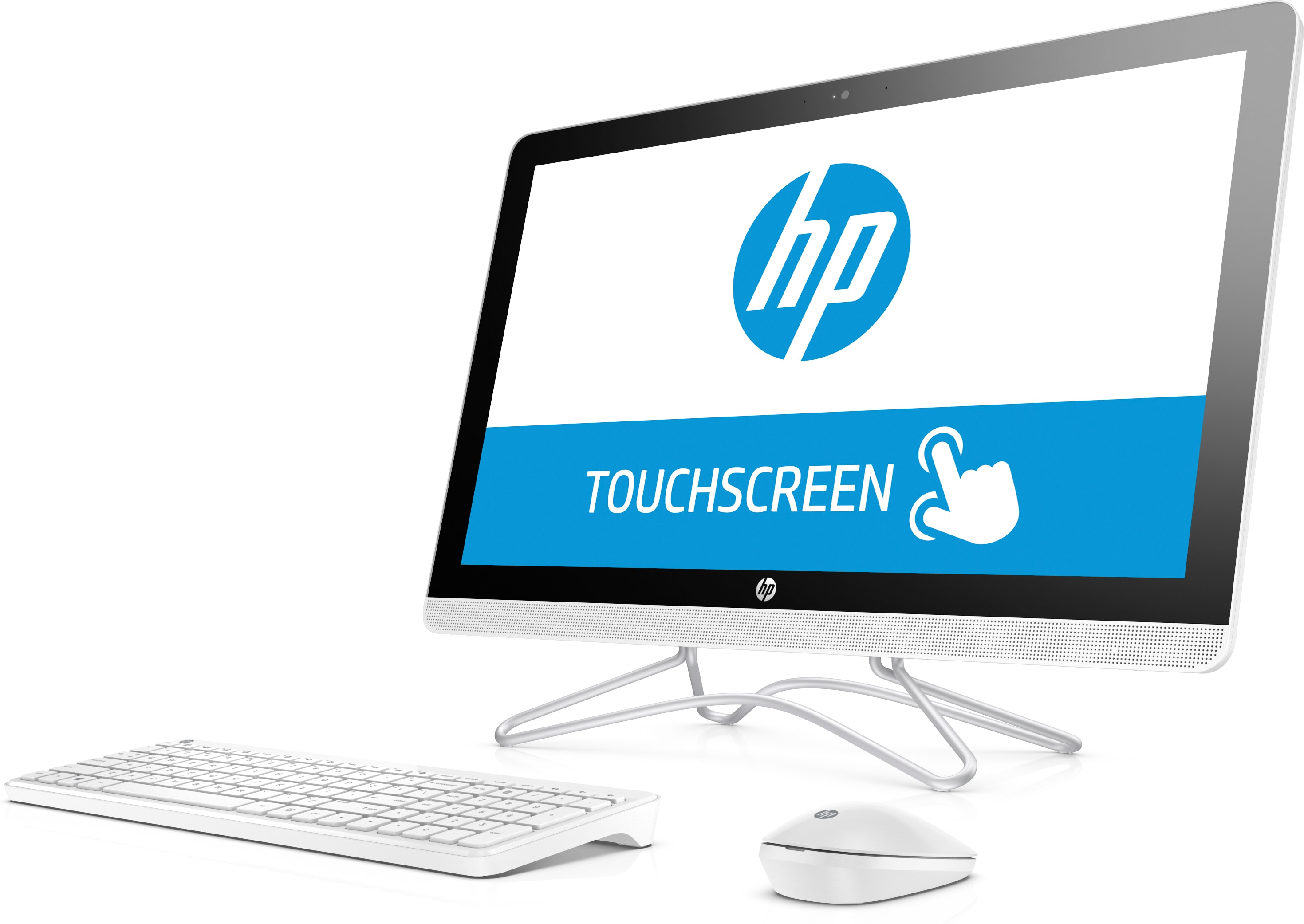All in One - HP 24-e001ns, I3-7100U, 8 GB RAM, 1 TB, 23.8 pulgadas, Full HD, Blanco nieve