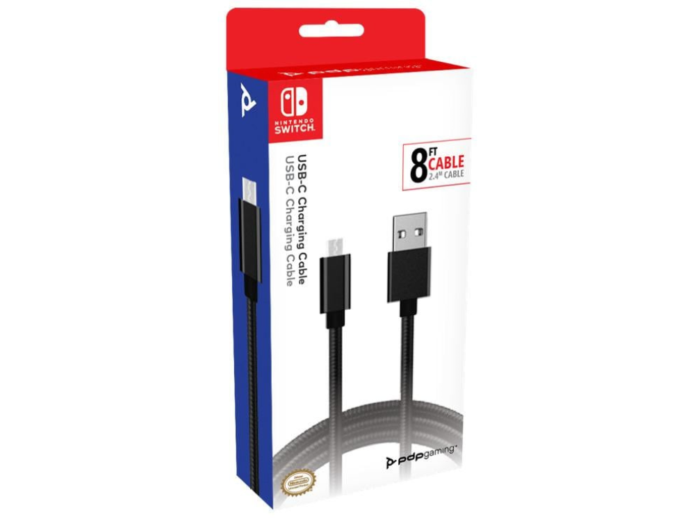 Cable Cargador Pdp para nintendo switch de 500211eu switchlite usbc 2.4 m negro y juega con licencia