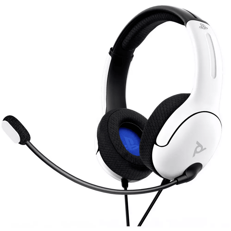 Auriculares gaming - PDP LVL40 Wired, De diadema, Con cable, Para PS4/ PS5, Micrófono, Blanco