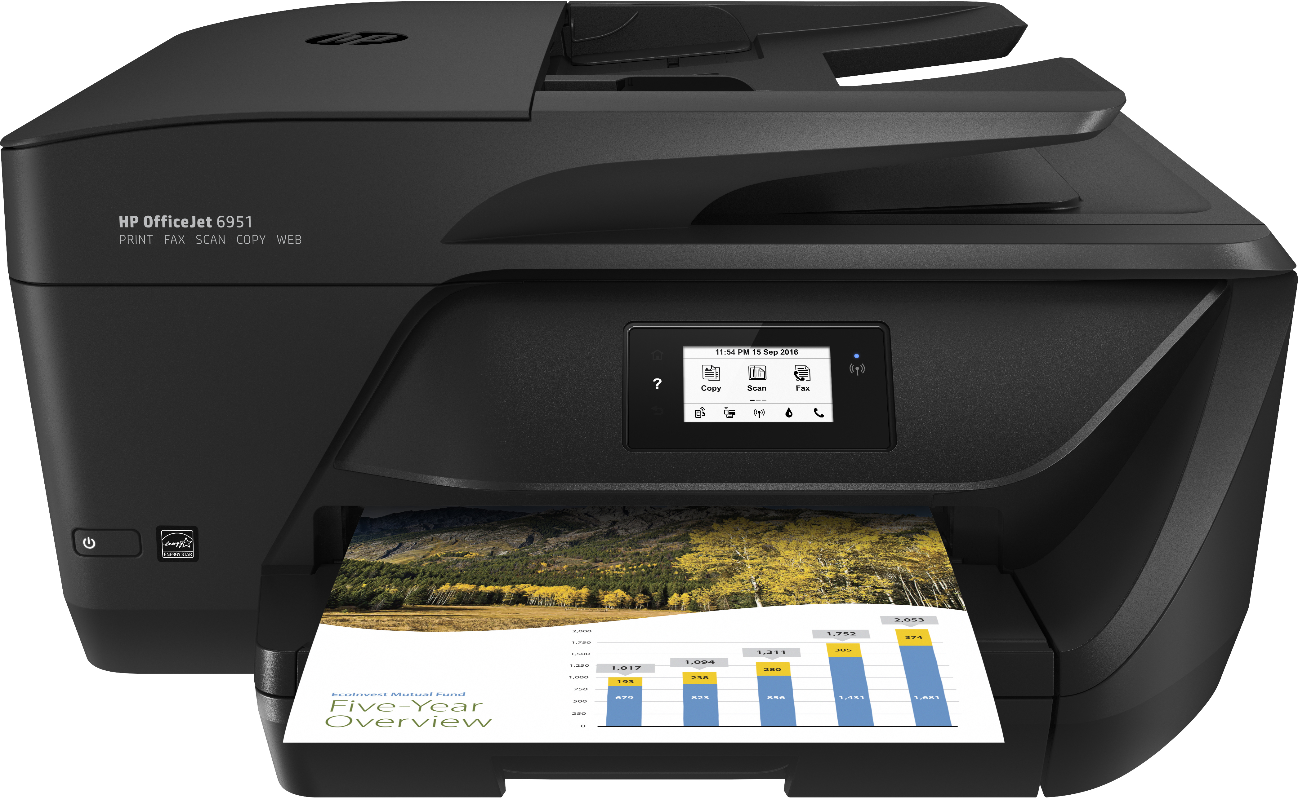 Impresora multifunción - HP OfficeJet 6951, Wifi, Doble cara automática, Negro