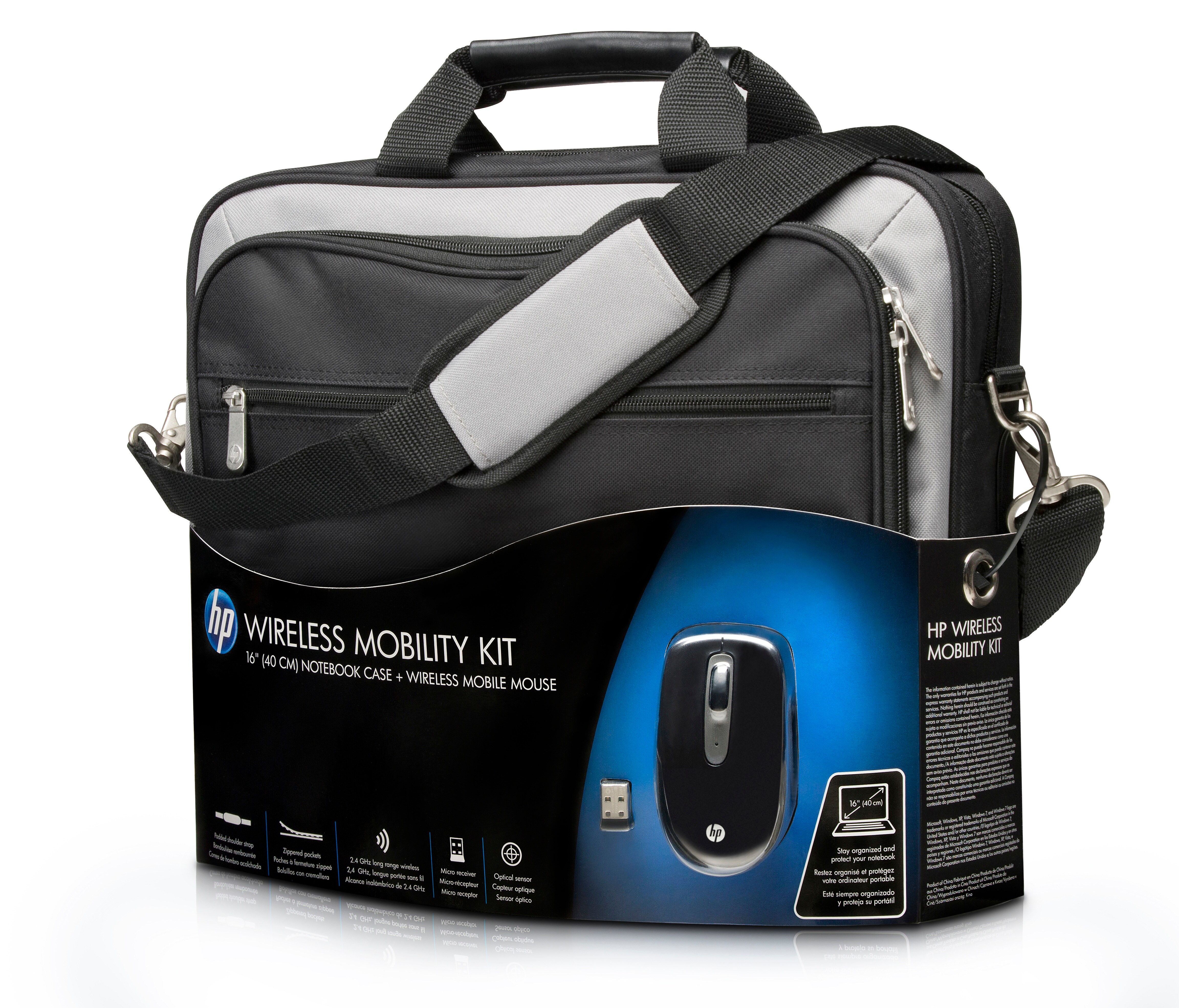 Maletín para portátil - HP Wireless Mobility kit, ratón inalámbrico