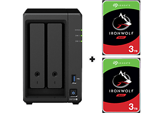 SYNOLOGY DiskStation DS720+ con 2x 3TB Seagate IronWolf NAS (HDD) - Server NAS (HDD, SSD, 6 TB, Nero)