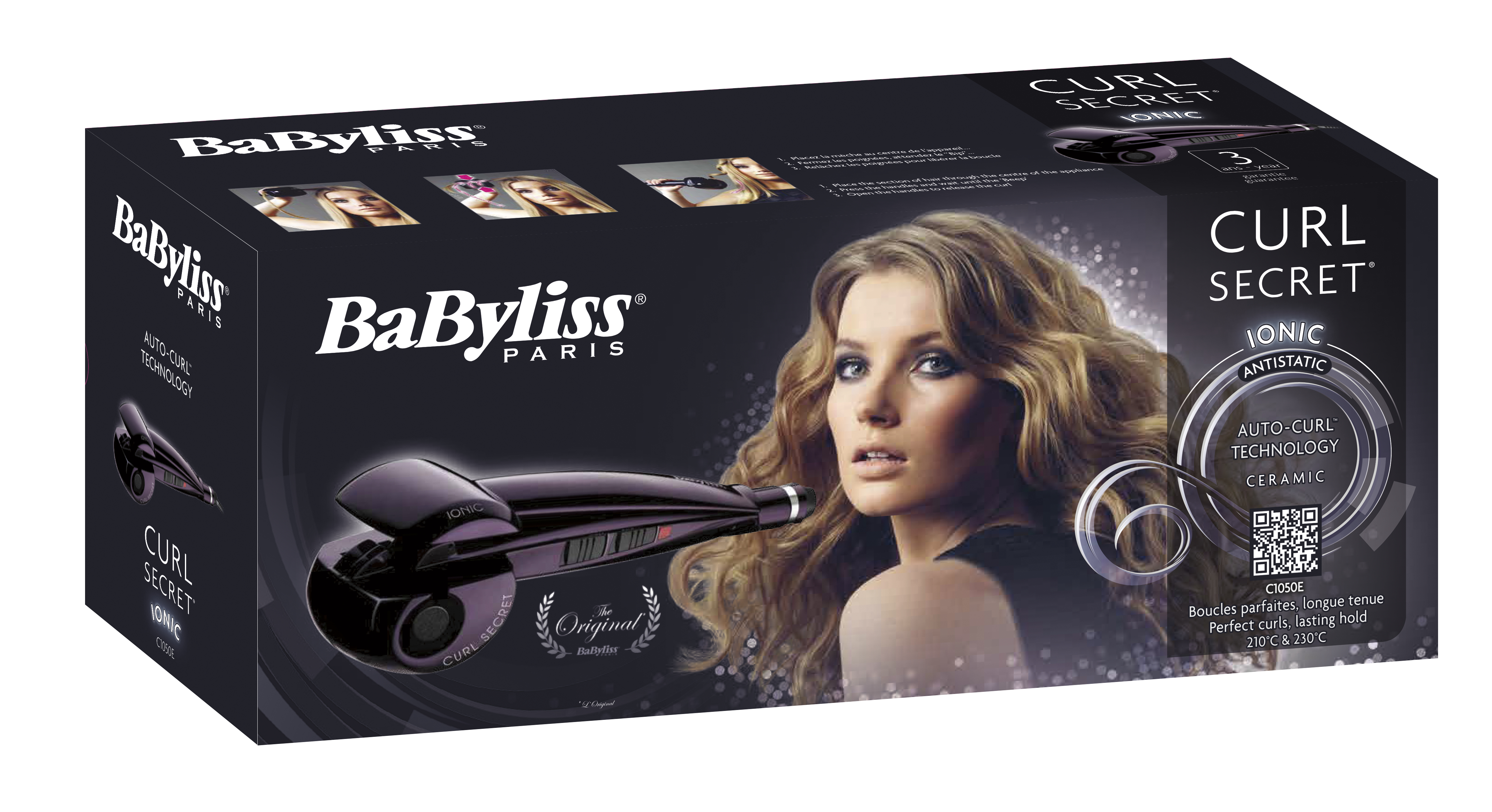 Moldeador automático - Babyliss Curl Secret Ionic C1050E, Función iónica, Recubrimiento cerámico