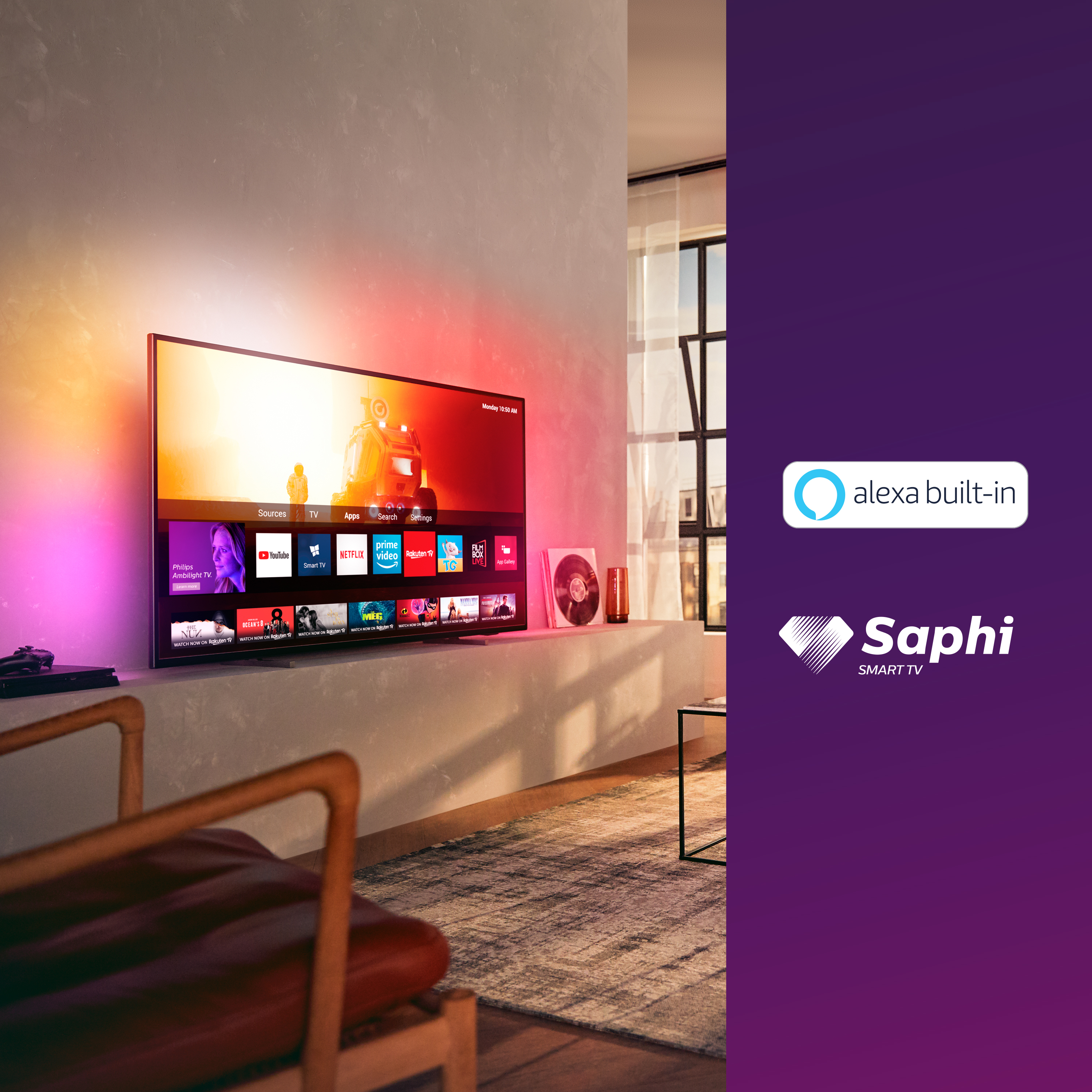 PHILIPS 50PUS7805 50'' 126 Ekran Uydu Alıcılı Smart Ambilight 4K Ultra HD LED TV