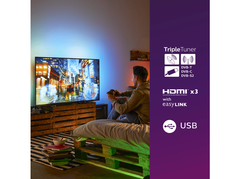 Philips 65pus7805 65 164 Ekran Uydu Alicili Smart 4k Ultra Hd Led Tv Metal Grisi Televizyon