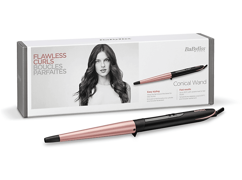 BABYLISS C454E Rose Quartz Conical Wand Saç Maşası Pembe_3