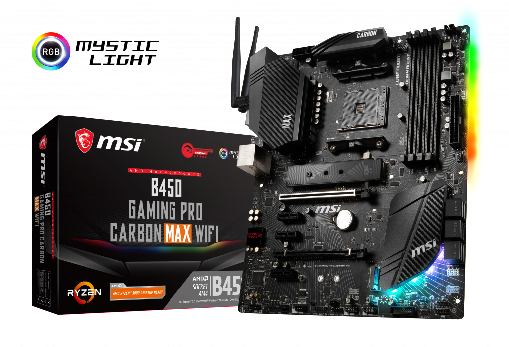 MSI B450 GAMING PRO CARBON MAX WIFI  Mainboard Schwarz