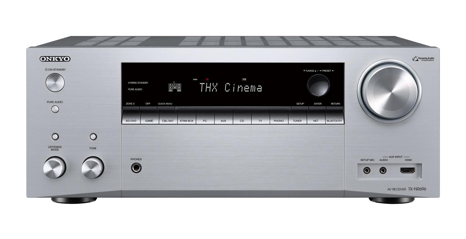 ONKYO TX-NR696 AV-Netzwerk Receiver (7.2 Kanäle, 175 Watt pro Kanal, Silber)