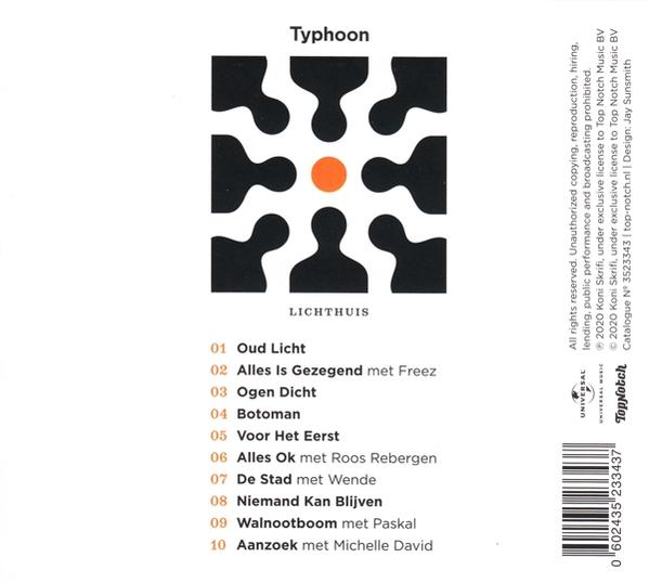 CD-hoes met een zwart-wit abstract ontwerp. Tekst in het Nederlands, met een lijst van nummers.