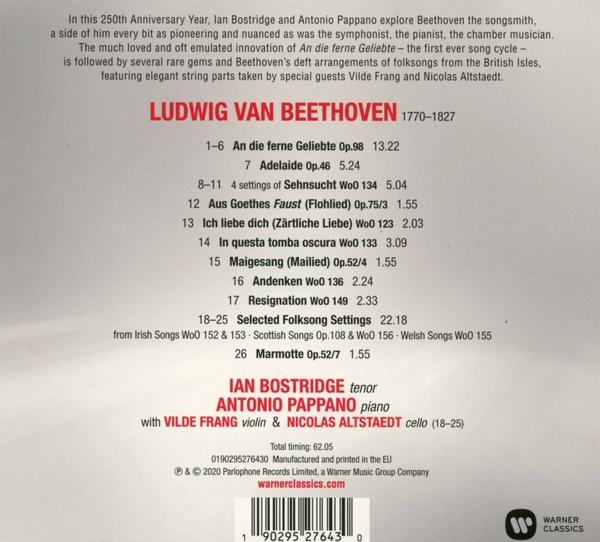 CD-Cover für das Album von Ludwig Van Beethoven. Das Cover hat Titellisten und Text.