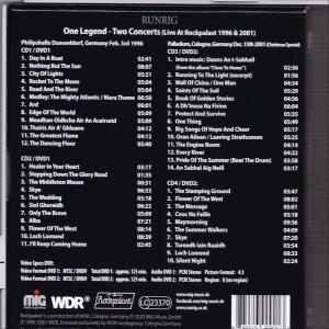 Rückseite einer Musik-CD mit Titelliste und Logos.