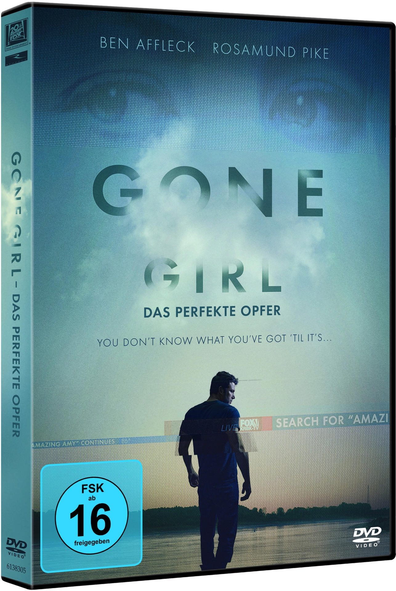 Eine DVD-Hülle mit dem Film 'Gone Girl' auf dem Cover. Der Hintergrund ist eine Sonnenuntergangsszene.
