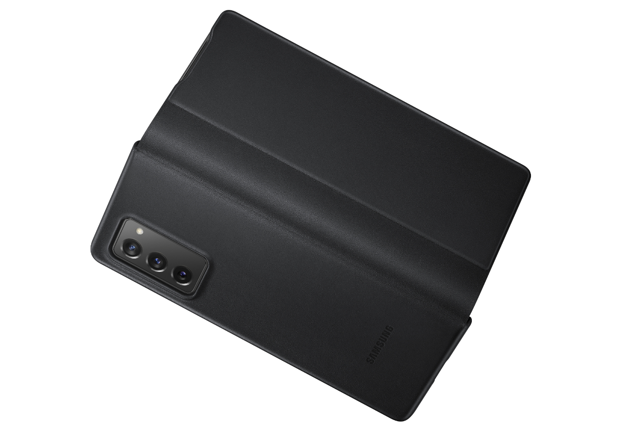 SAMSUNG Leather, Bookcover, Samsung, Galaxy Z Fold, Schwarz